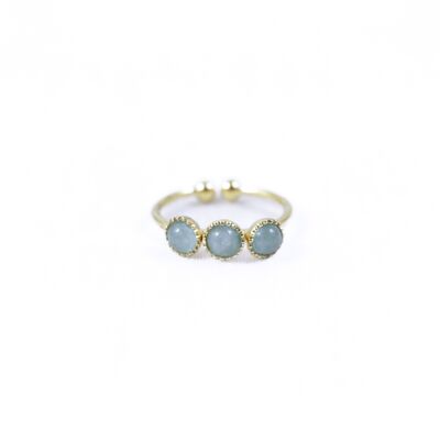 Mona Sky Blue Agate Gold Plated Ring