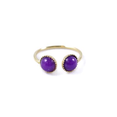 Anello Dorato Agata Viola Placcato Oro