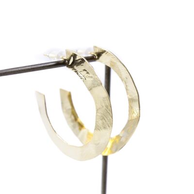 Gold Plated Medium Hoop Earrings
