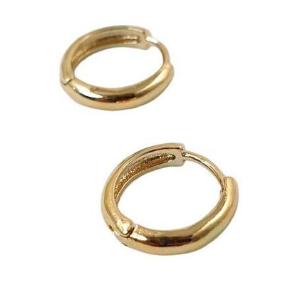 Smooth gold-plated mini hoop earrings
