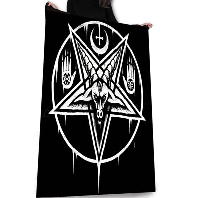Fleece Blanket / Throw / Tapestry - Pentagram Baphomet - Dark Gothic Imagery