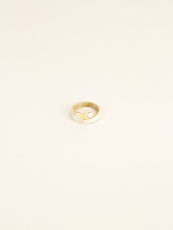 Bague Ruban en corne blonde 1