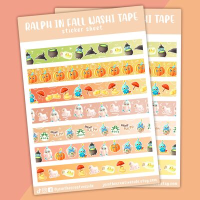 Washi Tape Stickers, Halloween Planner Sticker Sheet,