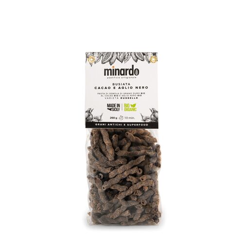 Busiata cacao e aglio nero - Pasta Bio e Super food - 250 gr