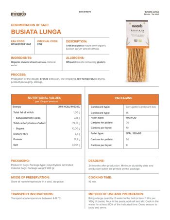 Busiata longue - Pâtes de semoule de blé dur bio - 500 gr 3