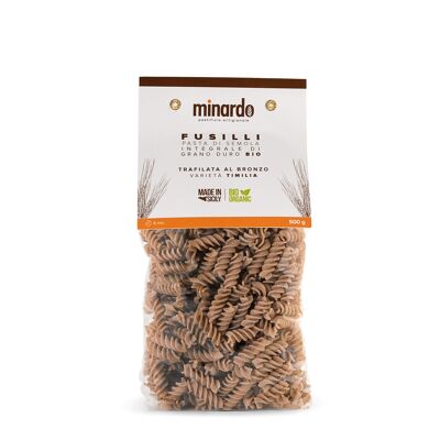 Wholemeal Fusilli - Organic Durum Wheat Pasta - 500 gr