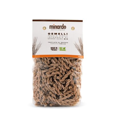Wholemeal Gemelli - Organic Durum Wheat Pasta - 500 gr
