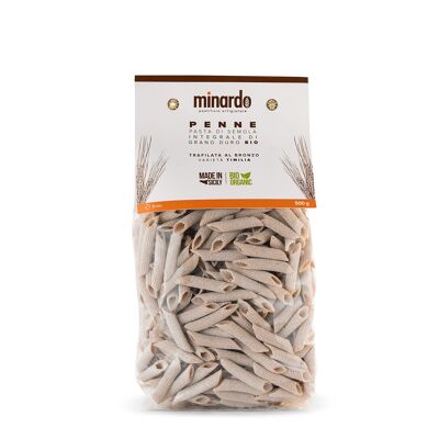 Wholemeal Penne - Organic Durum Wheat Pasta - 500 gr