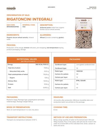 Rigatoncini Complet - Pâtes de Blé Dur Bio - 500 gr 3