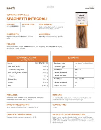 Spaghetti Complet - Pâtes de Blé Dur Bio - 500 gr 3