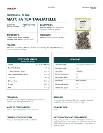Tagliatelles au Thé Matcha - Pâtes Bio - 250 gr 3