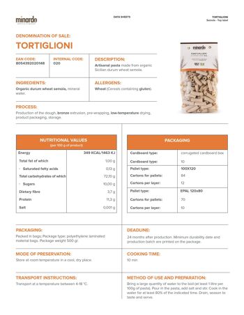 Tortiglioni - Pâtes de semoule de blé dur bio - 500 gr 3