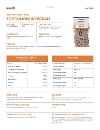 Tortiglioni Complet - Pâtes de Blé Dur Bio - 500 gr 3