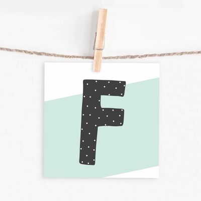 Tarjeta de letra "F"