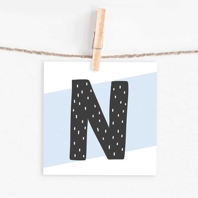 Tarjeta de letra "N"