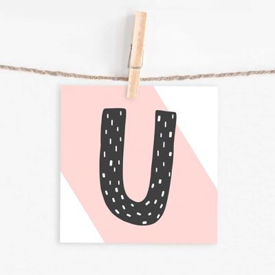 Tarjeta con letras - U