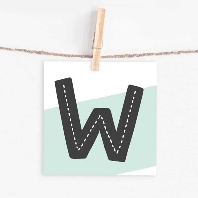 Tarjeta de letra "W"