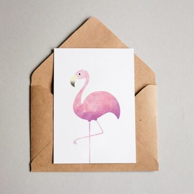 Carte postale flamant rose