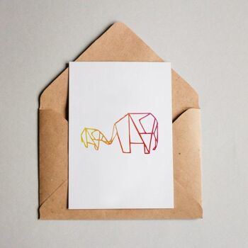 Carte postale éléphant 1