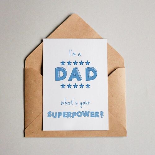 Postkarte Superpower Dad