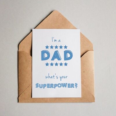 Postcard Super Power Dad