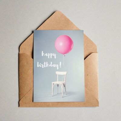 Carte postale Joyeux Anniversaire - chaise