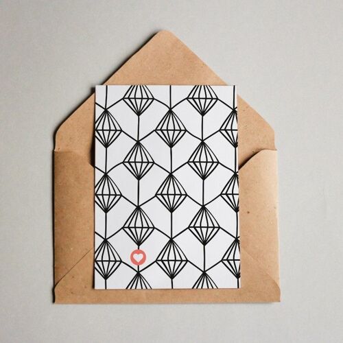 Postkarte Muster #004 „Diamanten“