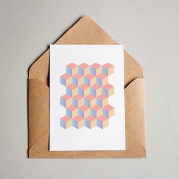 Modèle de carte postale #058 "Cubes 3D #1" 1