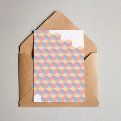 Modèle de carte postale #059 "Cubes 3D #2"