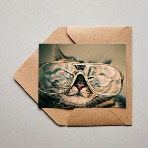 Postkarte Hipster Cat