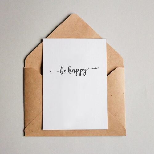 Postkarte Be Happy