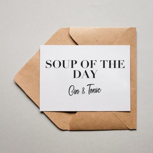 Postkarte Soup of the Day: Gin & Tonic