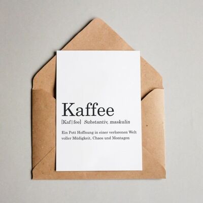 Postkarte Wörterbuch: Kaffee