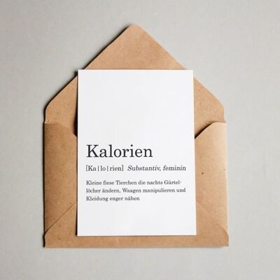 Postkarte Wörterbuch: Kalorien