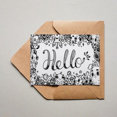 Postkarte Hello