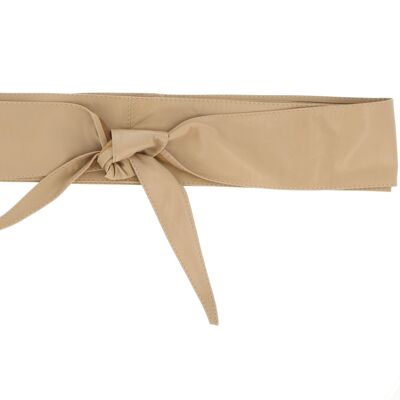 Tie belt for women, natural nappa leather
