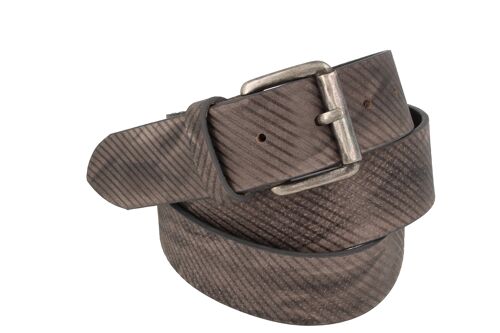 Buy wholesale Men's belt Novaho embossed gray leather