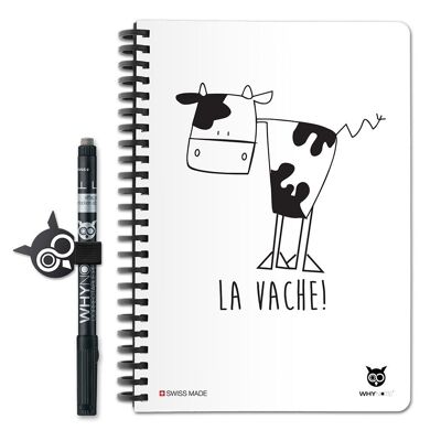 Bloc-note réutilisable - A5 - Vache