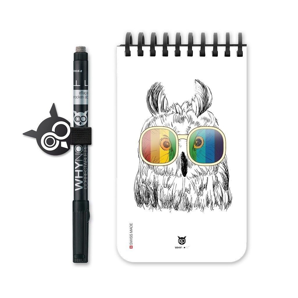 Block-Notiz wiederverwendbar – Tasche – Hipster