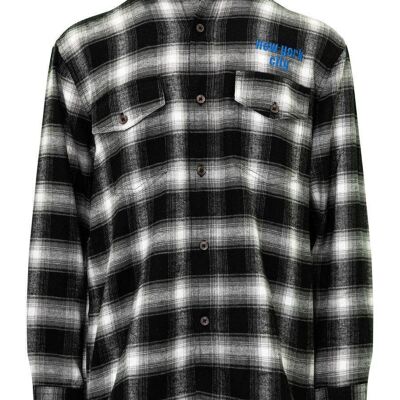 Girls Black Button Down Flannel Shirt