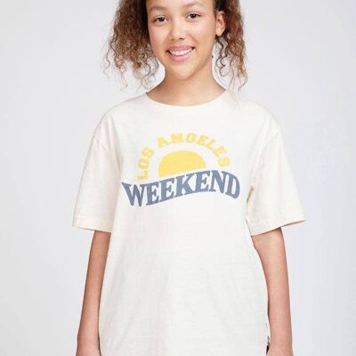 Girls Beige Los Angeles Weekend T-shirt