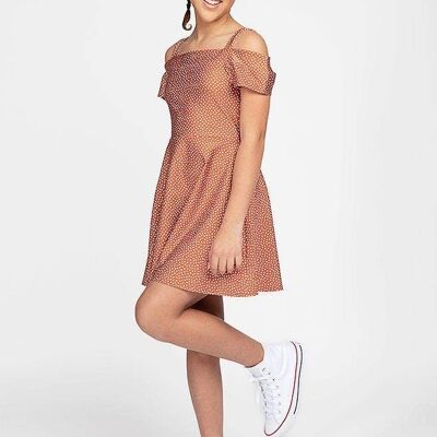 Rust Cold Shoulder Dress