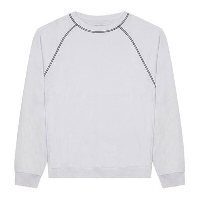 Boys White Sweatshirt with Contrast Stitching