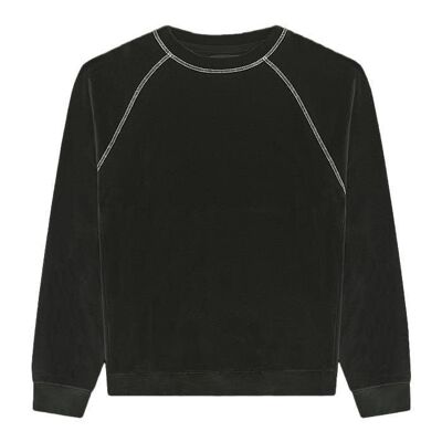 Boys Black Sweatshirt with Contrast Stitching