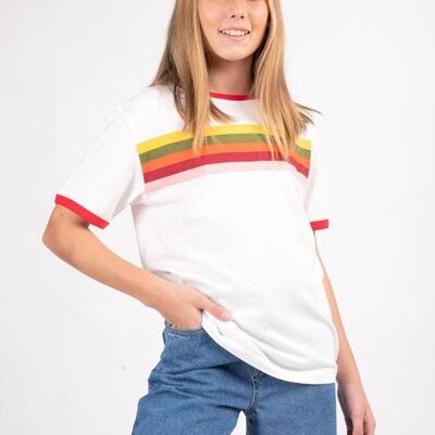 Girls Happy Stripe T-Shirt