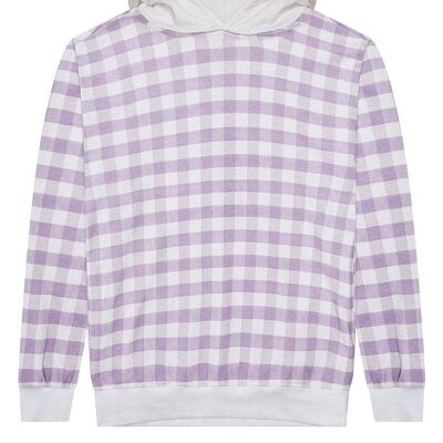 Boys Purple Gingham Hoodie