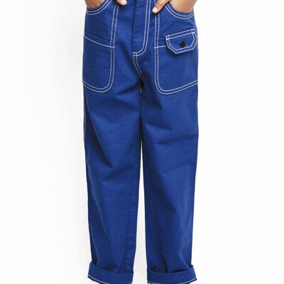 Boys Royal Blue Contrast Stitch Skater Trouser