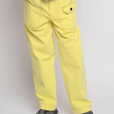 Boys Yellow Contrast Stitch Skater Trouser