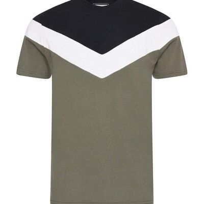Boys Green Short Sleeve Diagonal Print T-Shirt