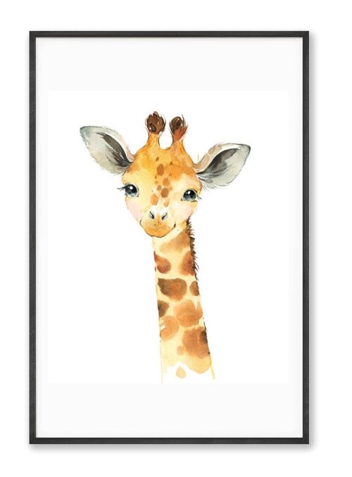 Illustration d'art - Aquarelle Girafe